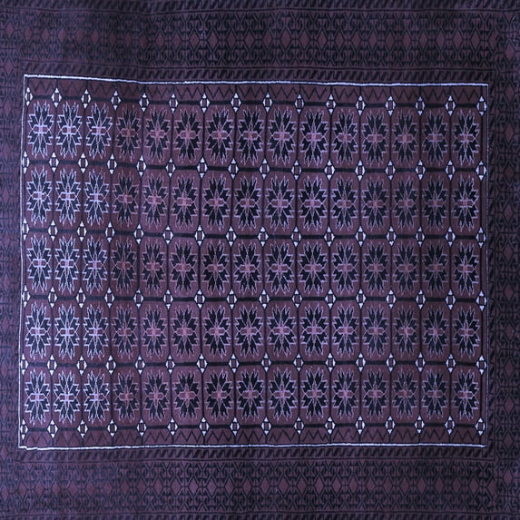 Ahgly Company Machine Washable Indoor Square Persian Blue Traditional Area Rugs, 3' Square
