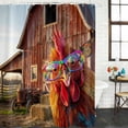 thumbnail image 2 of Chicken Butterfly Bathroom Shower Curtains with Hooks, Funny Farm Sunglasses Chicken Butterfly Waterproof Fabric Washable Shower Curtain for Home Hotel Bathtub Decor 72x72 Inch, 2 of 9