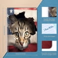 thumbnail image 2 of Spiral Notebook,Double-Wire Spiral College Lined Journal Notebook for Study and Notes,100 Pages,5.71x 8.26 in - Kitten Peeking through a Hole in the American Flag, 2 of 7