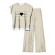 thumbnail image 1 of Pantalones Casuales sin Mangas Impresos con Cuello Redondo Conjunto Superior, Pantalones Ligeros Mujeres para Primavera Verano, 1 of 2