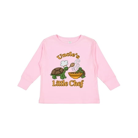 

Inktastic Uncle s Little Chef with Cute Turtles Boys or Girls Long Sleeve Toddler T-Shirt