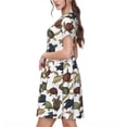 thumbnail image 2 of Easygdp Various Turtle para Vestido Transpirable de Mujer, Vestido Suelto de Manga Corta con Pliegues y Bolsillos para el Verano, 2 of 6