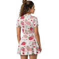 thumbnail image 4 of Psesaysky Pink Strawberry Womens Tennis Dress with Built in Shorts Sleeveless Valentine's Day Mini Dresses Plus Size for Ladies Going Out A Line Skater Sun Protection Exercise Outfit, 4 of 7