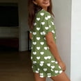 thumbnail image 6 of Blmnix Bamboo Pajamas Pajama Sets for Women 2 Piece 2 Piece Sleepwear Sets Pajama Shorts Collared Green Short Sleeve Cropped Womens Pajama Sets Shorts,S, 6 of 6