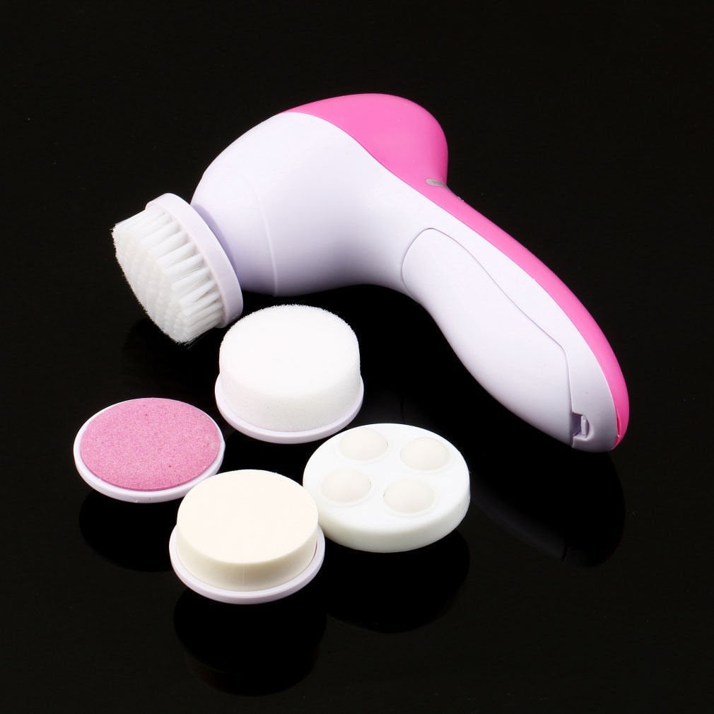 5 in 1 Electric Face Wash Brush Skin Cleaner Facial Cleansing Cleanser Brush Face Scrub Clean SPA Beauty Relief Massager US Stock FD