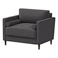 thumbnail image 1 of Hawthorne Collections Chaise d'Appoint en Tissu Transitionnel Gris Bruyère, 1 of 8