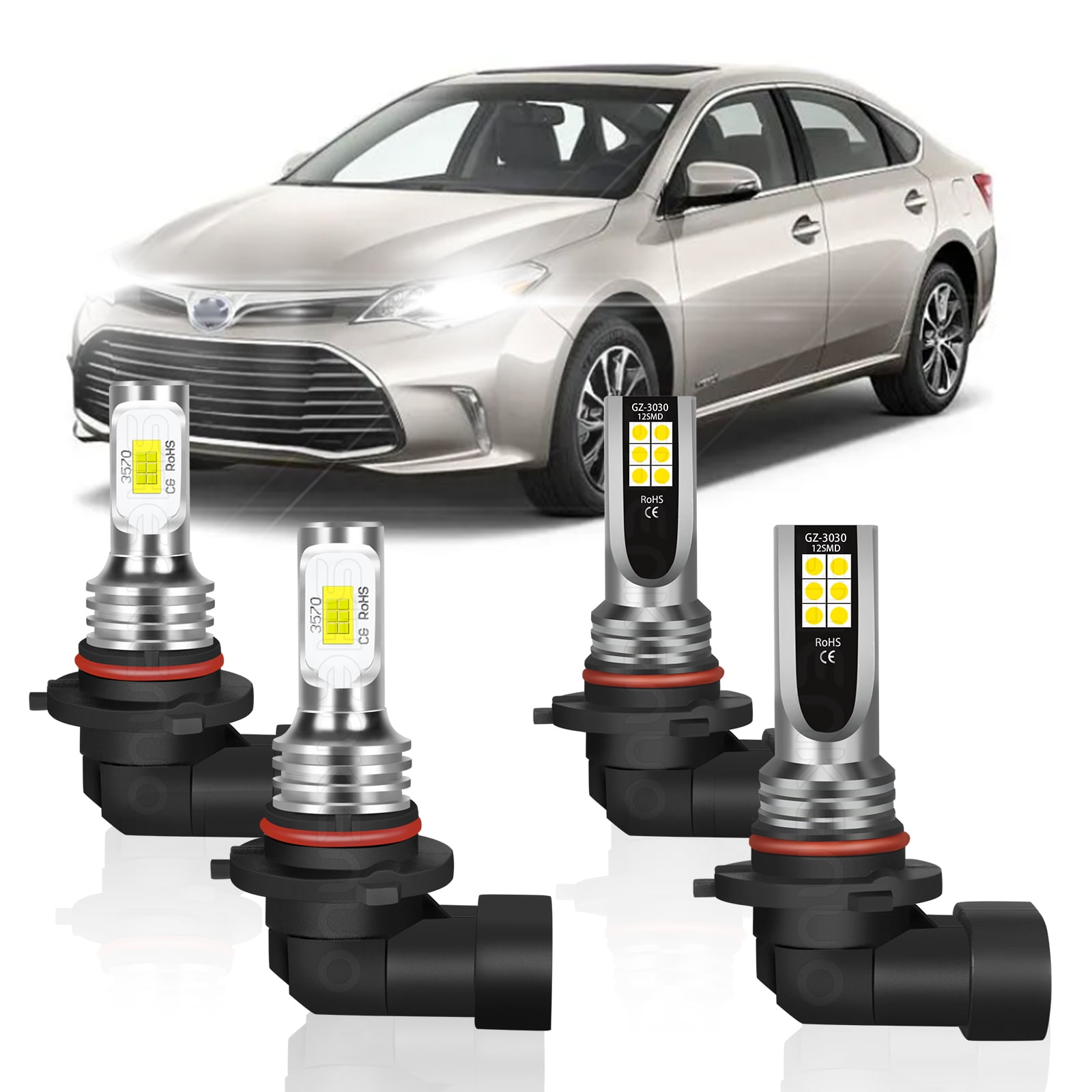 2x 9005 6000K LED Headlight Bulbs high/Low Beam for Toyota