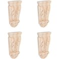 thumbnail image 1 of piezas de apliques de madera de caucho tallados de 6,2 x 3,1 x 0,9 pulgadas, apliques largos con flores en el centro, calcomanías talladas sin pintar para puerta, gabinete, cama, decoración sin, 1 of 1