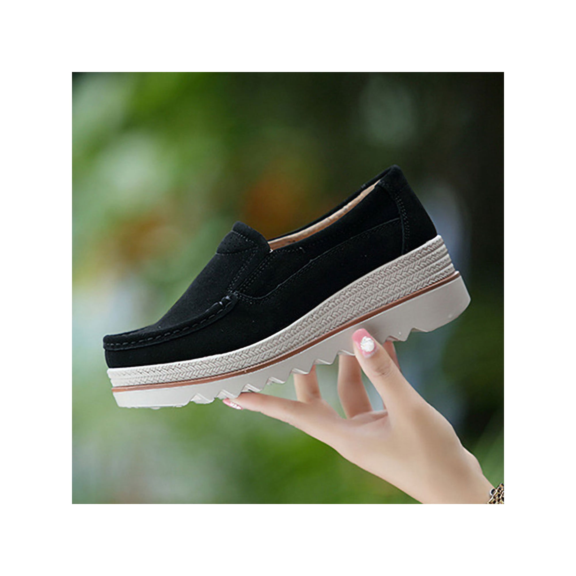 【COLOR iN ID】wedge heel loafer Women Beige Solid Wedge Heel Loafers – ShoeTree