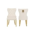 thumbnail image 1 of INCLAKE Set of 2 Velvet Dining Chairs, Tufted Upholstered Accent Chairs with Gold Legs and Nailhead Trim, Modern High Back Chairs with Lion Head Ring Pull for Living Room Kitchen, Beige, 1 of 7