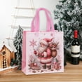 thumbnail image 2 of Christmas Gift Bag – Pink Non-Woven Holiday Tote with Handle – Reusable Festive Shopping Bag for Candy, Small Gifts & Seasonal Wrapping, 2 of 5