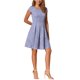 thumbnail image 4 of Vestido de Tweed a Cuadros INSPIRE CHIC para Mujer, con Cuello Redondo, Manga Corta, Corte A, Vestido Vintage Plisado XL Azul Púrpura, 4 of 6