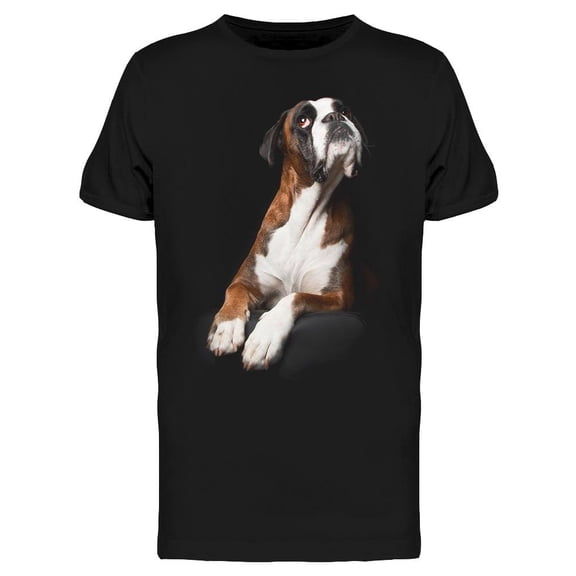 Portrait Of Boxer Dog Looking Up T-Shirt Men -Image by Shutterstock, Male x-Large