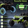thumbnail image 4 of 2 Seater Ride on Car w/Sun Shade, Kids Electric Vehicles w/Remote Control, 24V 7AH Off-Road Electric Truck, UTV with LED Lights, Music Player for 3+ Kids, 4 of 7