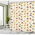 thumbnail image 5 of Ambesonne Autumn Shower Curtain, Leafs Dots and Hedgehogs, 69"Wx70"L, Eggshell and Multicolor, 5 of 5