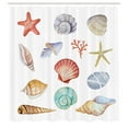 thumbnail image 3 of Ambesonne Summer Shower Curtain, Seashells Exotic Animals, 69"Wx70"L, Multi, 3 of 5