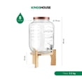 thumbnail image 3 of Vitrolero Dispensador de Agua de Vidrio 8L Kingshouse Base de Bambú Tapa Hermética y Llave Antigoteo, 3 of 6