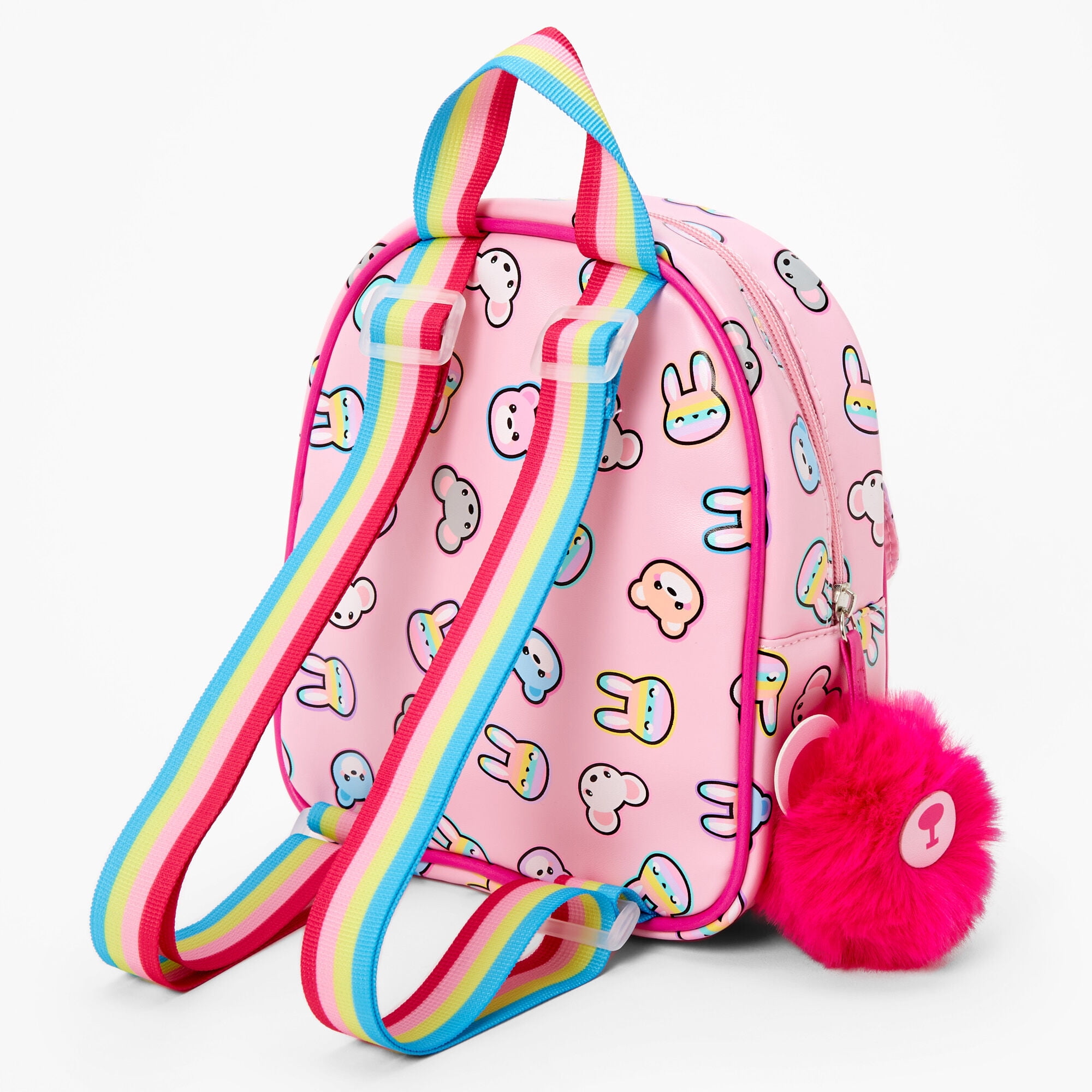 Claire s Club Mini Backpack for Girls Age 3 6 Little Girl Purse Cute Fun Funky Accessory Kids Small Backpack Toddler Preschool Bookbag Pink Animals Adjustable Straps 7.5W x 8H x 3.5D Walmart