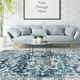 thumbnail image 2 of HOMERRY Boho Area Rug 4x6 Washable Rugs for Bedroom Non-Slip Low-Pile Rugs for Living Room Persian Kitchen Rugs Blue Throw Area Rug Capet for Office Bathroom Laundry Dining Room, 2 of 6