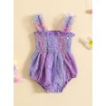 thumbnail image 3 of Baby Girls Casual Sleeveless Romper Stars Print Ruched Playsuit Colorful Tulle Princess Clothes, 3 of 9
