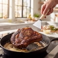 thumbnail image 5 of Cook with Color 12.6-Inch Stainless Steel Griddle Turner with Heat-Resistant Silicone Grip, Taupe, 5 of 5