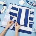 thumbnail image 2 of Beach Sling Chair Canvas Cloth with Pillow 44x17 Blue and White Stripes Casual Lounge Chair Replacement Canvas Outdoor Folding Chair Fabric for Patio Beach Sunbathing Garden Courtyard Prussian Blue, 2 of 9