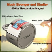 ULIBERMAGNET Fishing Magnet Kit, 1000lbs Strong Large Neodymium Fishing Magnet Kit Heavy Duty Magnets with 66ft Rope for River Retrieval Recycling Magnetic Salvage Fishing