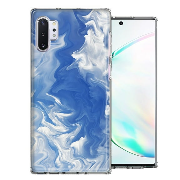 MUNDAZE For Samsung Galaxy Note 10 Sky Blue Swirl Design Double Layer Phone Case Cover