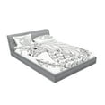 thumbnail image 2 of Ambesonne Animal Fitted Sheet & Pillow Sham Set, Fantasy Unicorn, Full, Black White, 2 of 2