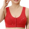 thumbnail image 3 of DuoJiaJ Bra And Panty Sets For Women Front Button Shaping Cup Shoulder Strap No Underwire Bra Plus Size Underwear Set Sports Bras for Women Red, 3 of 5