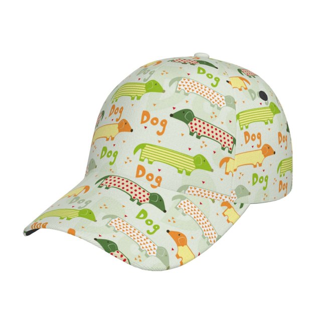 Fotbe Dachshund Dog Puppy Gorro Clásico de Béisbol, Gorra Ajustable con Broche Snapback, Gorro de Exterior de Algodón Suave