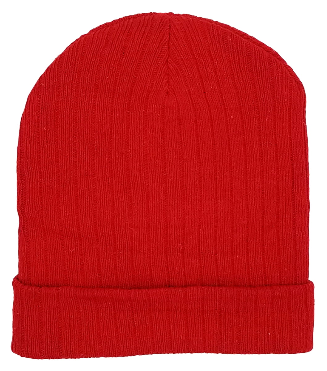 24 Pack Kids Beanies, Cuffed Winter Knit Hats for Boys Girls, Soft Thick Heat Insulating, Bulk (Assorted C)