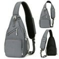 thumbnail image 4 of UYYX Crossbody Bag Lightweight Floral Leaf Print Sling Chest Bag Water Resistant Crossbody Bag for Commute（Light Gray）, 4 of 4