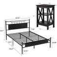 thumbnail image 2 of VECELO 3-Piece Bedroom Set with Full Platform Bed Frame and Nightstands, Black, 2 of 7