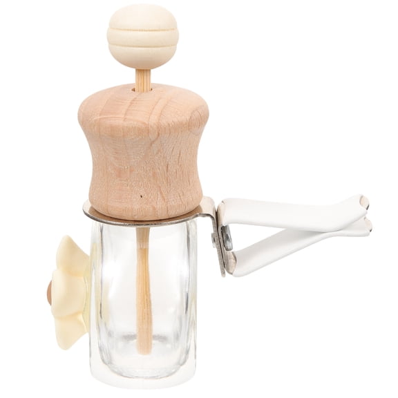 QIFULL Car Fragrance Diffuser Bottle Glass and Wood Reusable Air Freshener for Home and Car