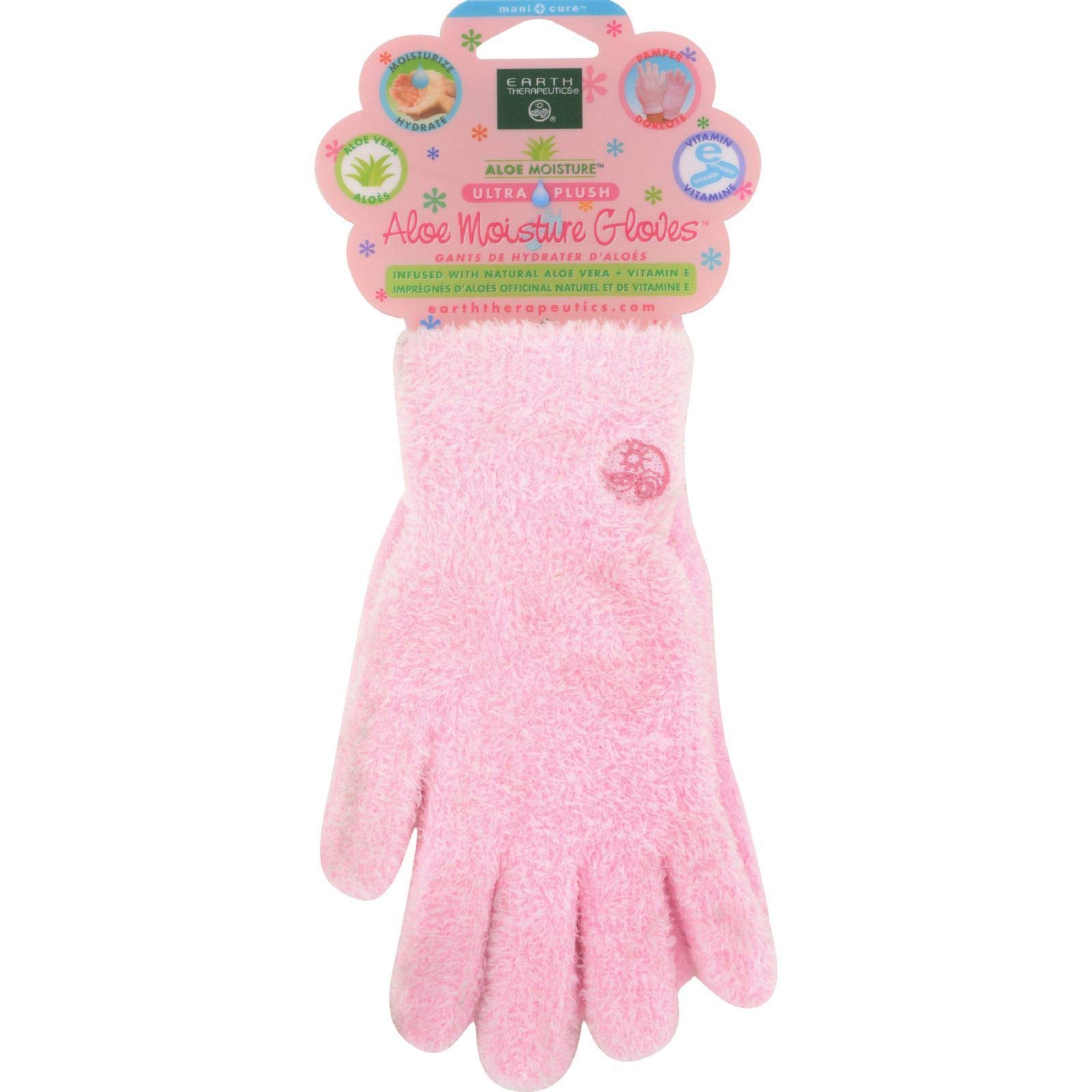 Earth Therapeutics Aloe Moisture Gloves Pink 1 Pair