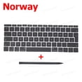 thumbnail image 1 of New Replacement Keyboard Keys Keycap US UK French Russian Spain EU For Macbook Pro Retina 13" A1708 Key Cap 2016 2017 Year Norway, 1 of 6