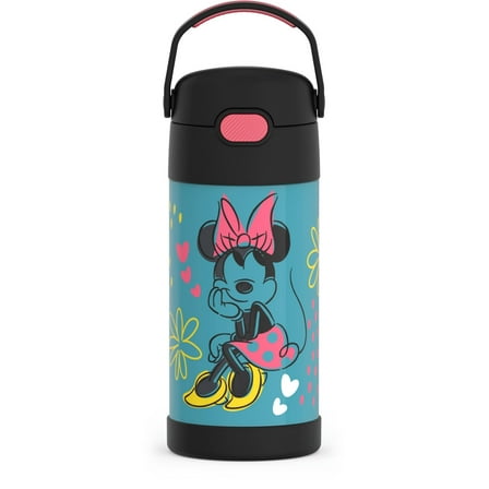 THERMOS - 12Oz Stainless Steel Insulated Straw Bottle, Minnie Mouse