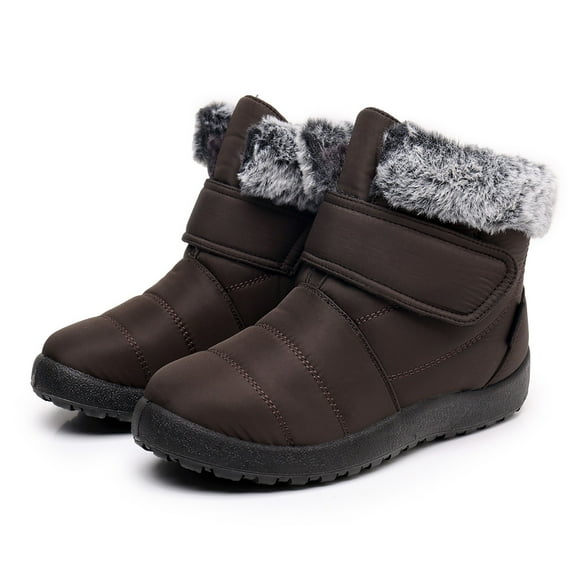 YOUSNH Womens Snow Boots Warm Waterproof Comfortable Slip on Outdoor Winter Shoes for Women Womens Boots Brown 9