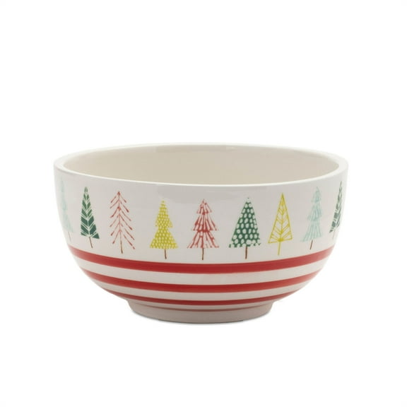 Melrose International Bowl w/Tree Pattern (Set of 4) 6"D x 3.25"H Ceramic