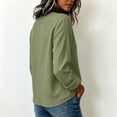 thumbnail image 5 of Women V Neck Button Down Blouse, Roll-Up Long Sleeve Linen Tops Daily Casual Dressy Shirt, 5 of 7
