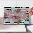 thumbnail image 2 of Saying Cutting Board, Summer Time Lettering with Delicious Doodle Ice Cream Sticks on Striped Background, Decorative Tempered Glass Cutting and Serving Board, in 3 Sizes, by Ambesonne, 2 of 5