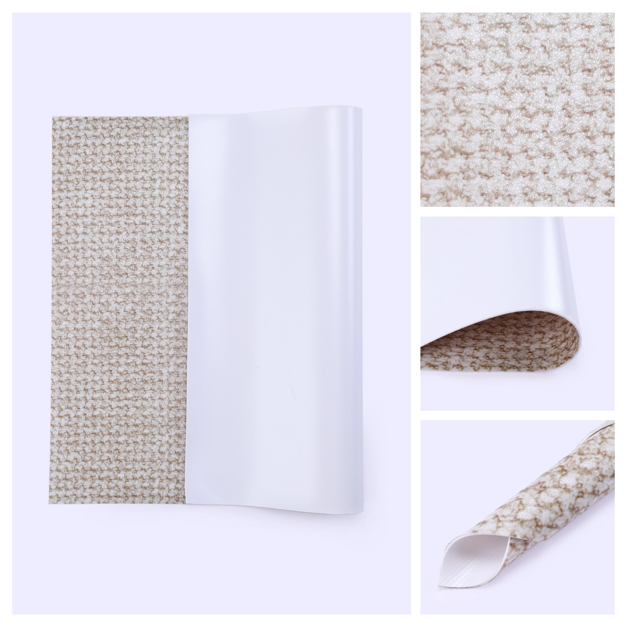 Unique Bargains 4pcs Faux Leather Heat Resistant Mats Beige 15.7"x11.8"