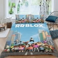 thumbnail image 2 of ROBLOX Conjunto de sábanas temático, trío de piezas, cómodo y amigable con la piel, diseño único, regalo de decoración para el hogar para familiares, amigos y fans,173X218cm, 2 of 6