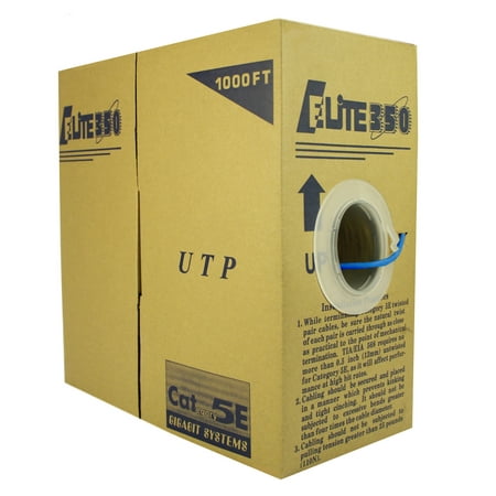 Infinity Cable CAT5E Solid CMR 100% Pure Copper  Bulk Cable 1000ft. Pull Box  Blue price history on PriceWatchPro