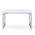 thumbnail image 4 of Steve Silver Alize Writing Desk in White and Chrome Metal, 4 of 10