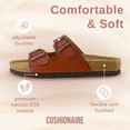 thumbnail image 4 of Cushionaire Lane Cork Footbed Sandals for Women – Comfortable Double Buckle Slip-On with Genuine Suede Footbed & Arch Support Slides for Women Footwear, 4 of 12