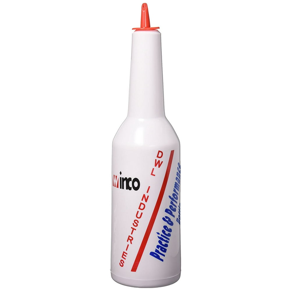 Winco Set of 6 FlowNStow Fruit Juice & Liquor Bar Pour Bottles 1