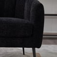 thumbnail image 6 of Jopath Accent Chair with Metal Legs,Channel Tufted Lounge Chair Single Sofa Round Leisure Armchair for Bedroom Living Room Reception Study Room Office Black, 6 of 9