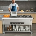 thumbnail image 4 of VEVOR Commercial Electric Food Warmer 4-Section Electric Food Heating Station, 4 x 20.6QT, 2000W, with Mobile Casters (2 with Brakes), 4 of 8